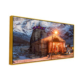 Baba Kedarnath Temple Canvas Wall Painting with Floating Frame