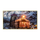 Baba Kedarnath Temple Canvas Wall Painting with Floating Frame