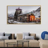 Sacred Himalayan Holy Kedarnath Temple Canvas Wall Painting