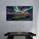 Stunning Aurora Borealis Canvas Digital Print Wall Painting with Floating Frame