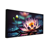 Large Pink Lotus Flower Floating on Water Canvas Wall Painting
