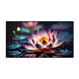 Large Pink Lotus Flower Floating on Water Canvas Wall Painting
