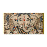 Traditional Lord Ganesha Vintage Traditional Madhubani Canvas Wall Painting