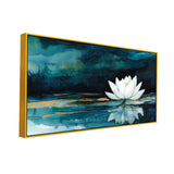 White Lotus Framed Vastu Positivity Abstract Aesthetic Wall Painting