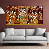 Radha Krishna Rasleela Large Canvas Wall Painting