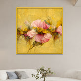 Eternal Bloom Luxe Pink Floral Square Canvas Wall Painting