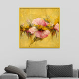 Eternal Bloom Luxe Pink Floral Square Canvas Wall Painting