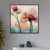 Elegant Pink Floral Big Canvas Wall Painting