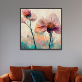 Elegant Pink Floral Big Canvas Wall Painting