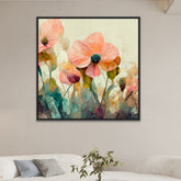 Colorful Abstract Floating Framed Floral Wall Painting