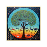 Tribal Gond Art Tree of Life Canvas Wall Painting