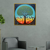 Tribal Gond Art Tree of Life Canvas Wall Painting