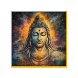 Divine Lord Shiva Cosmic Meditation in Vibrant Colors | Spiritual Canvas Wall Painting