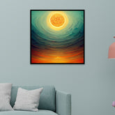 Celestial Radiance - Abstract Sun & Sky Modern Canvas Wall Painting