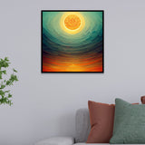 Celestial Radiance - Abstract Sun & Sky Modern Canvas Wall Painting