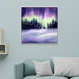 Silent Aurora – Northern Lights Nature-Inspired Canvas Wall Painting