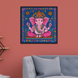Divine Ganesha Traditional Indian Canvas Wall Painting