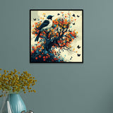 Harmony in Bloom Bird on Tree Decorative Canvas Wall Painting