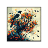 Harmony in Bloom Bird on Tree Decorative Canvas Wall Painting