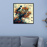 Harmony in Bloom Bird on Tree Decorative Canvas Wall Painting