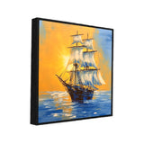 Sunset Sail Boat Digital Printed Canvas Wall Painting for Home and Office Décor