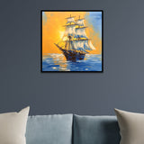 Sunset Sail Boat Digital Printed Canvas Wall Painting for Home and Office Décor