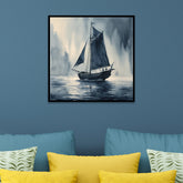 Black & White Sailboat Canvas Wall Painting