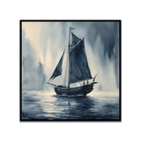 Black & White Sailboat Canvas Wall Painting