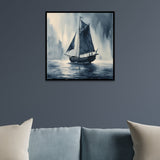 Black & White Sailboat Canvas Wall Painting
