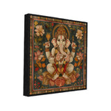 Lord Ganesha Traditional Indian Pattachitra Style Canvas Wall Painting