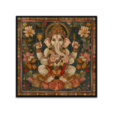 Lord Ganesha Traditional Indian Pattachitra Style Canvas Wall Painting