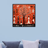 Digital Printed Warli Art Canvas Wall Painting for Home Décor
