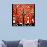 Digital Printed Warli Art Canvas Wall Painting for Home Décor