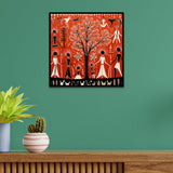 Digital Printed Warli Art Canvas Wall Painting for Home Décor