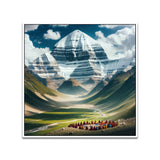 Sacred Serenity Mount Kailash Meditation Gathering Canvas Wall Painting