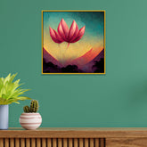 Mystic Lotus Bloom Vibrant Lotus Flower Canvas Wall Painting