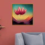 Mystic Lotus Bloom Vibrant Lotus Flower Canvas Wall Painting
