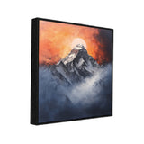 Majestic Mount Everest Mountain Canvas Wall Painting with Fiery Sunset & Mist