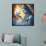 Divine Lord Shiva Holding Earth Canvas Wall Painting