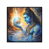 Divine Lord Shiva Holding Earth Canvas Wall Painting