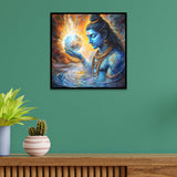 Divine Lord Shiva Holding Earth Canvas Wall Painting