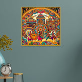 Colorful Indian Folk Art Madhubani Canvas Wall Painting
