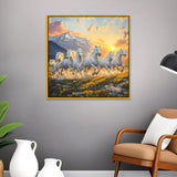 7 Running White Horses Vastu Inspired Canvas Wall Painting
