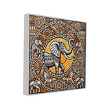Traditional Elephant Madhubani-Inspired Ethnic Art Canvas Wall Painting