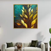Golden Leaf 3D Texture Modern Canvas Wall Painting