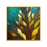 Golden Leaf 3D Texture Modern Canvas Wall Painting