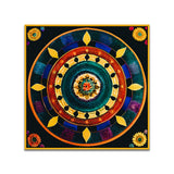 Vibrant Traditional Circular Floral Design Mandala Art Canvas Wall Painting