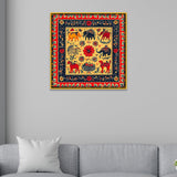 Traditional Madhubani Folk Art Canvas Painting for Home and Office Décor