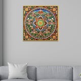 Sacred Mandala Traditional Tibetan Style Spiritual Canvas Wall Painting