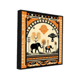 Tribal Elephant African-Inspired Folk Art Canvas Wall Painting